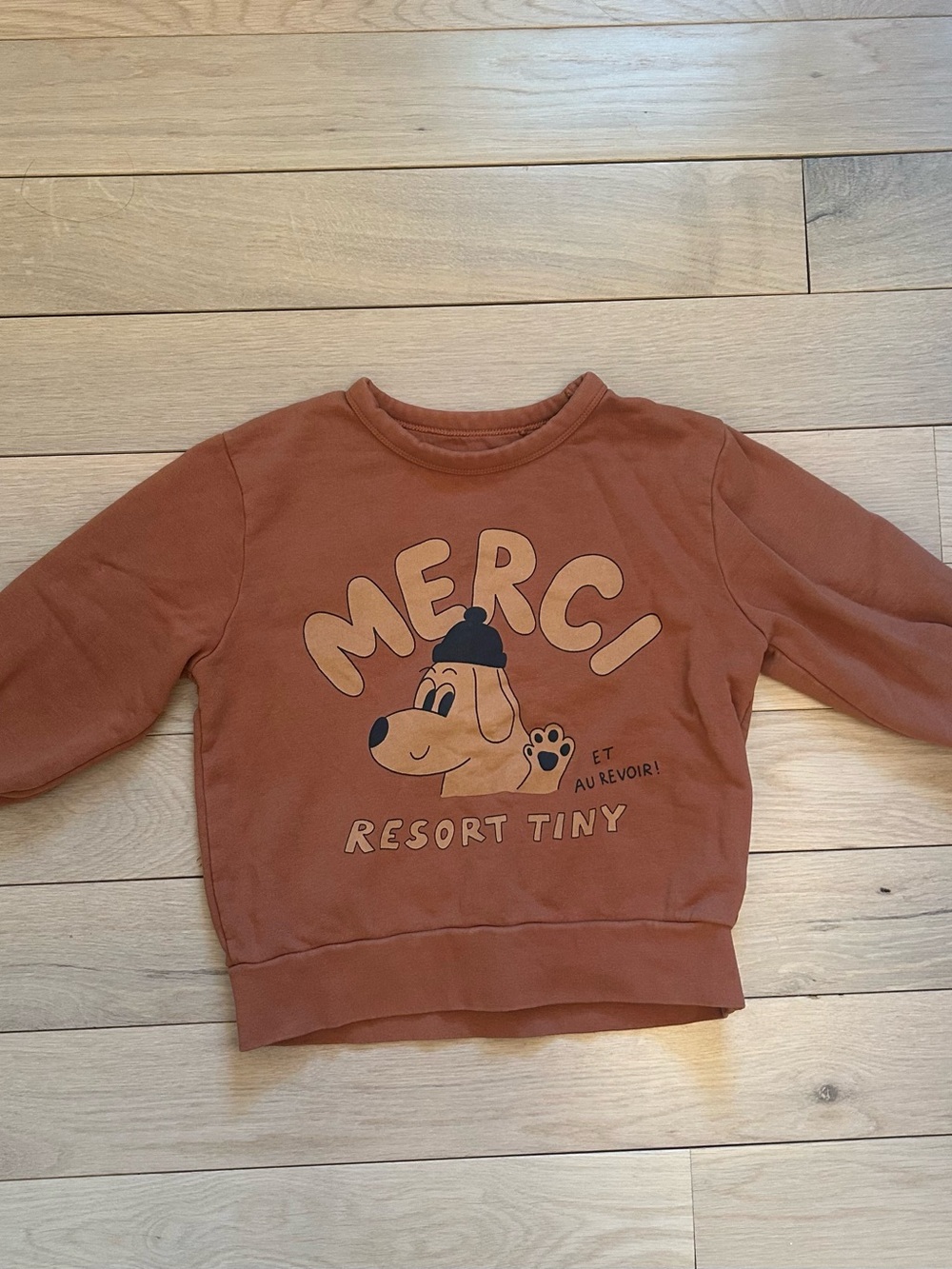 Tinycottons Kids Rust 'Merci' Graphic Sweatshirt